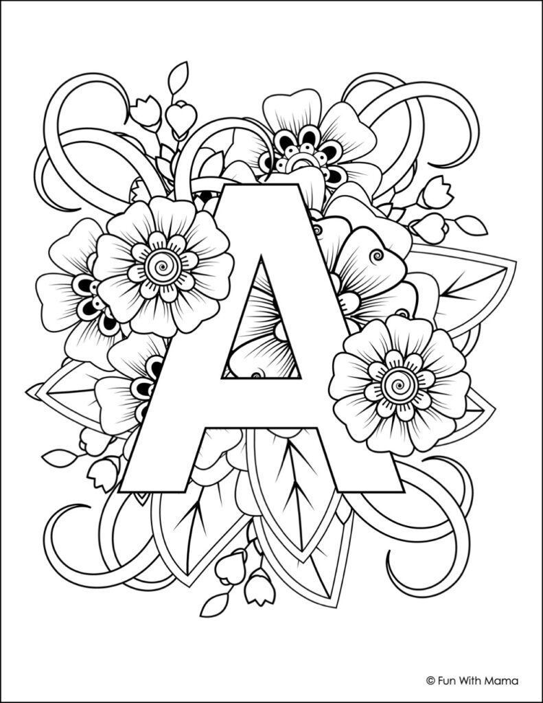 letter a coloring pages