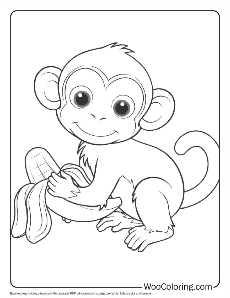 monkey coloring book page