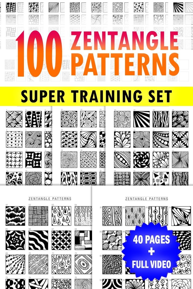 100 Zentangle Patterns Templates