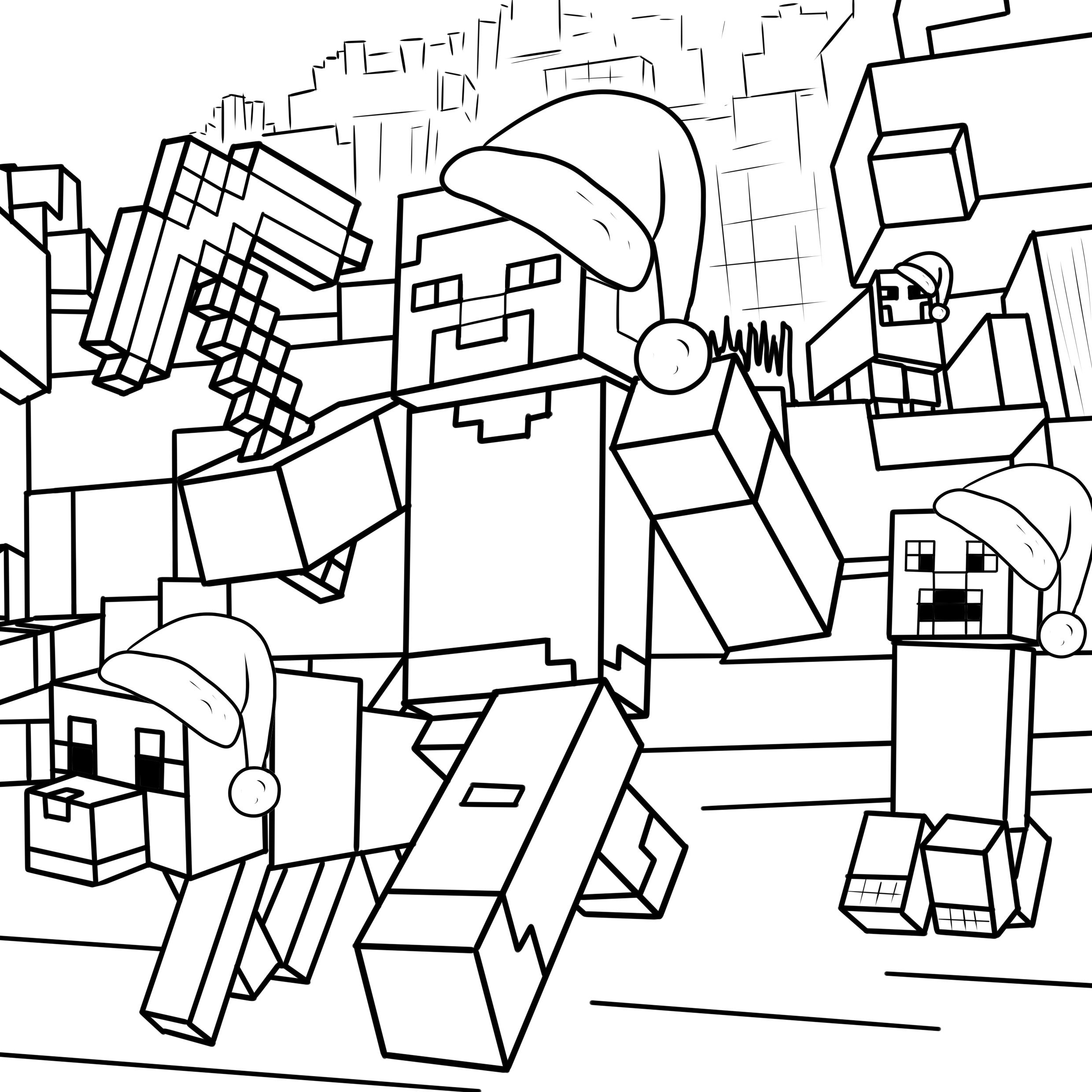minecraft free coloring pages