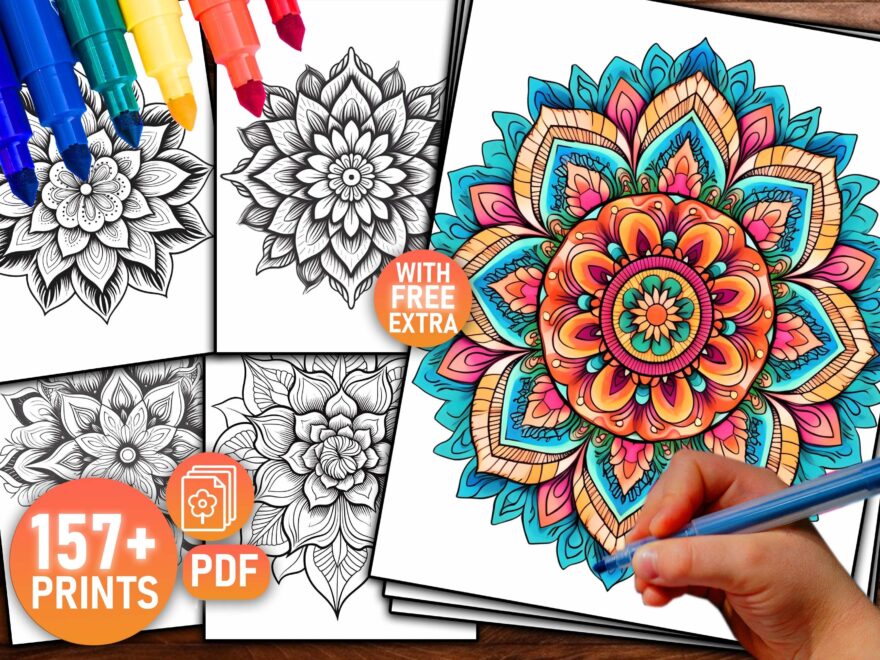 157 Mandala Coloring Book Pages Mandala Drawing Mandala Design Mandala Pattern Printable Coloring Pages Mandala Coloring Sheets PDF Etsy