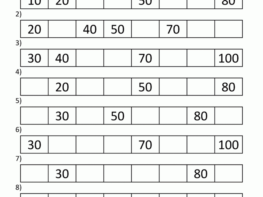 1st Grade Math Worksheets Counting By 1s And 10s