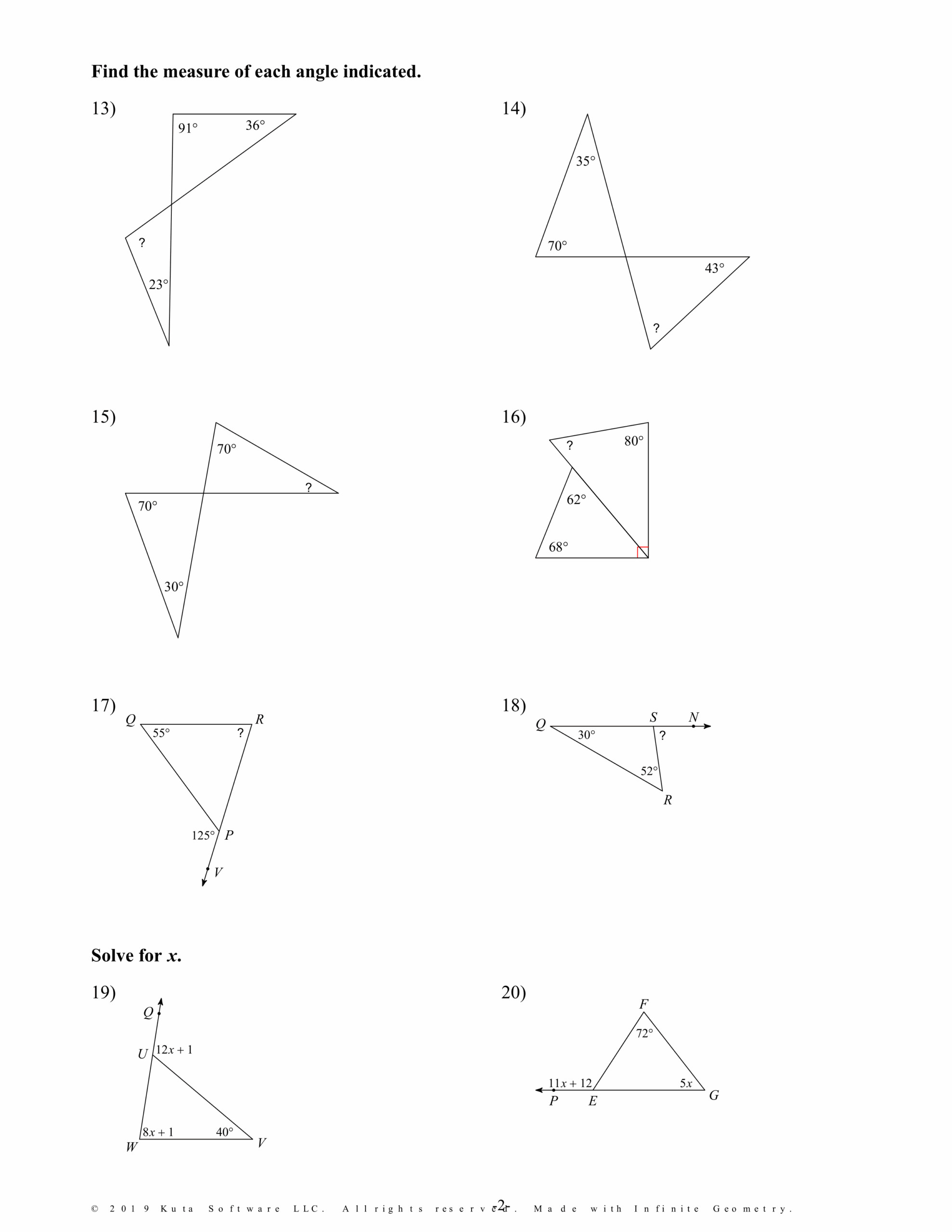 triangle sum theorem worksheet triangle sum theorem worksheet