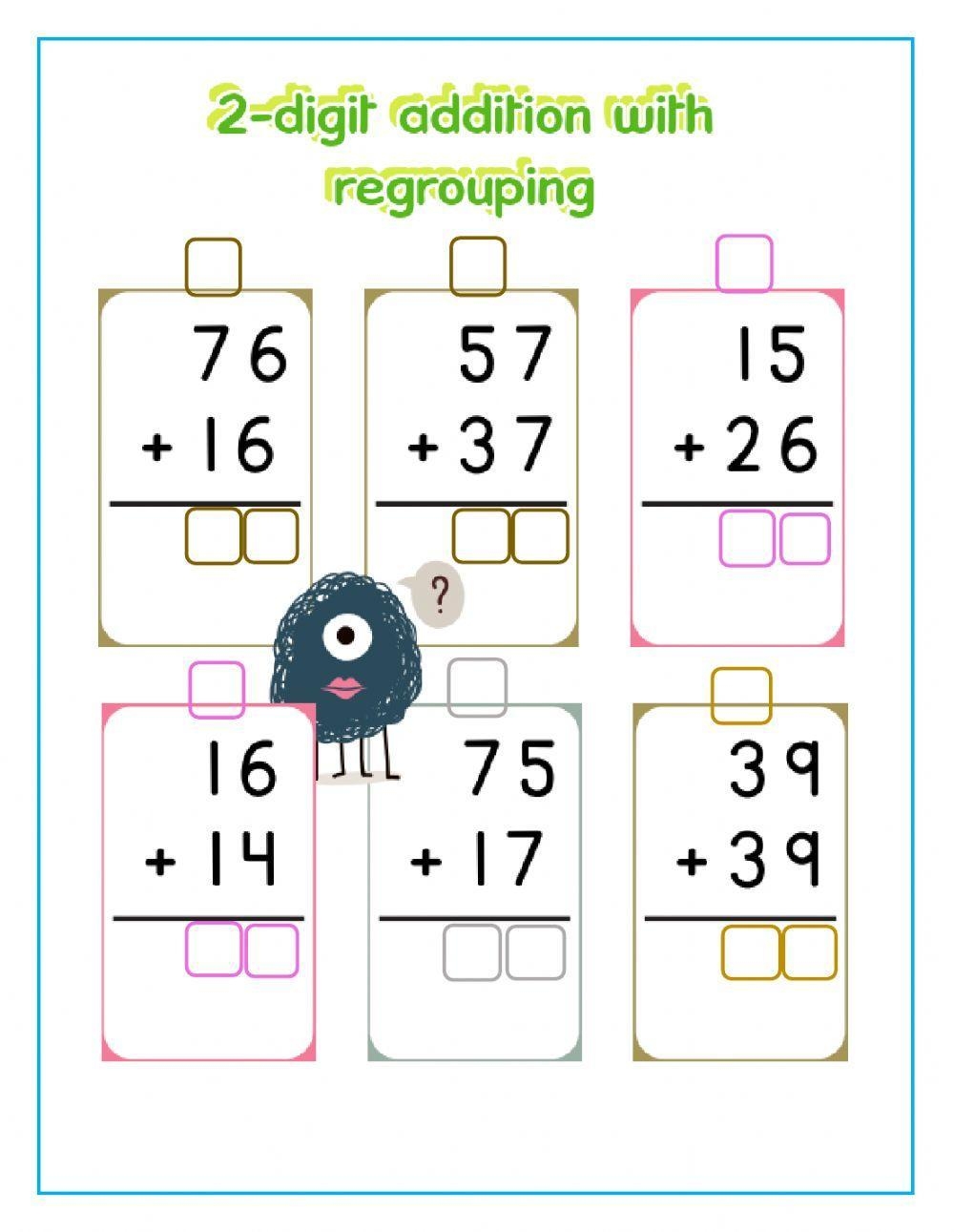 2 digit Addition With Regrouping Worksheet Live Worksheets Worksheets Library 2 digit Addition With Regrouping Worksheet Live Worksheets Worksheets Library