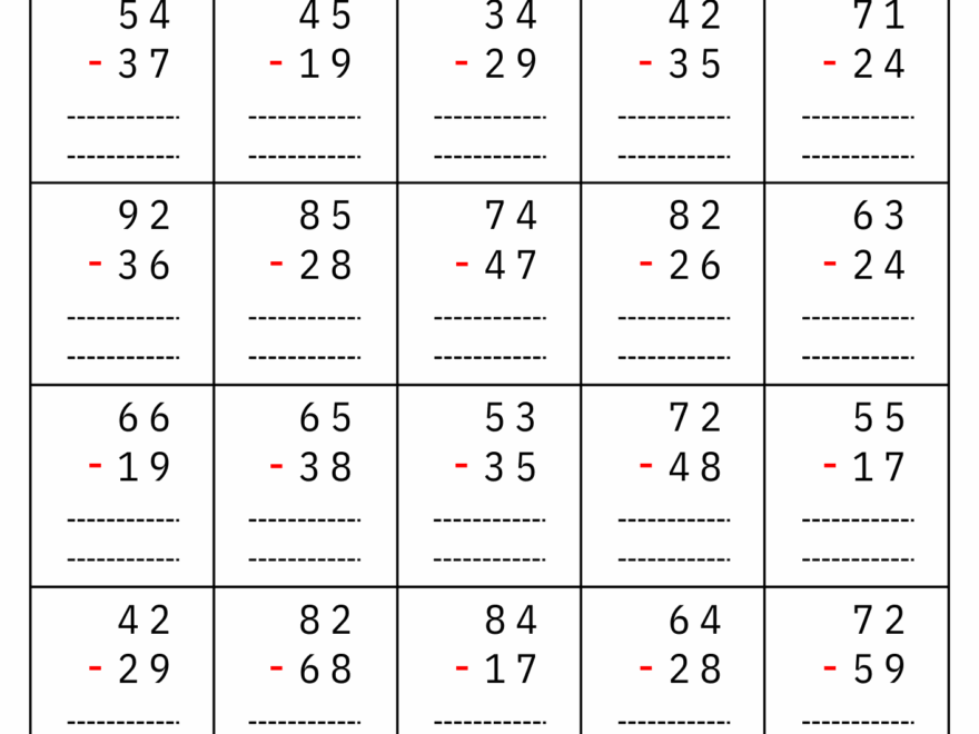 2 Digit Subtraction With Regrouping Number Math Worksheets For Grade 1 2 3 Made By Teachers