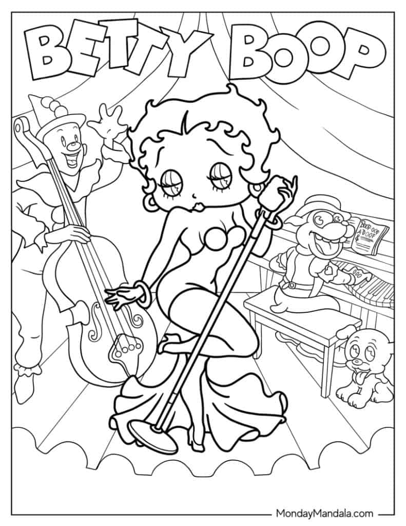 20 Betty Boop Coloring Pages Free PDF Printables 