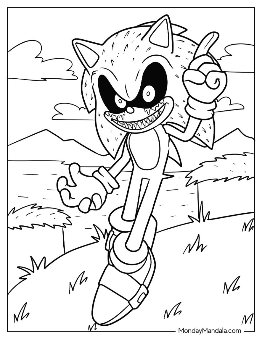 sonic coloring pages free printable