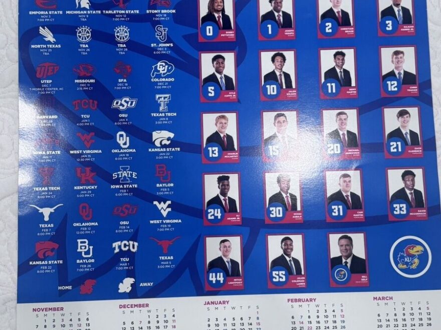 2021 2022 Kansas Jayhawks KU Basketball Poster Schedule Team Photos EBay