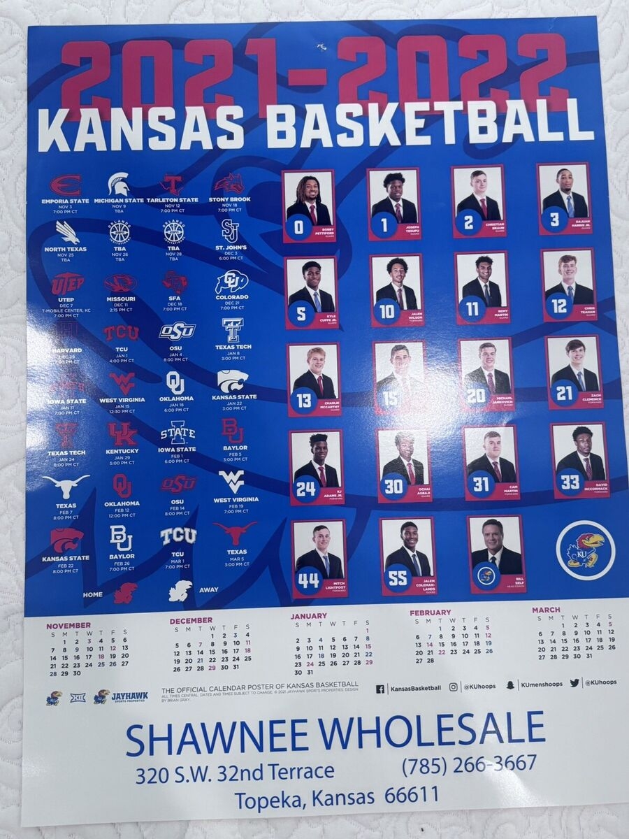 2021 2022 Kansas Jayhawks KU Basketball Poster Schedule Team Photos EBay 2021 2022 Kansas Jayhawks KU Basketball Poster Schedule Team Photos EBay