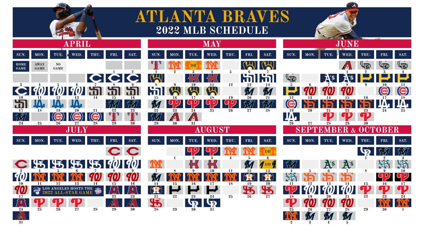 2022 Atlanta Braves Schedule Wallpaper 1366x768 R Braves Worksheets Library