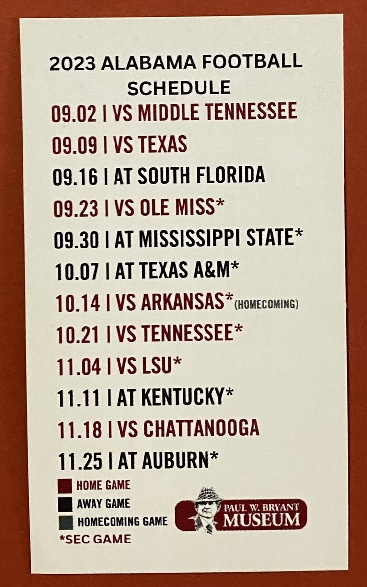 alabama football schedule printable alabama football schedule printable