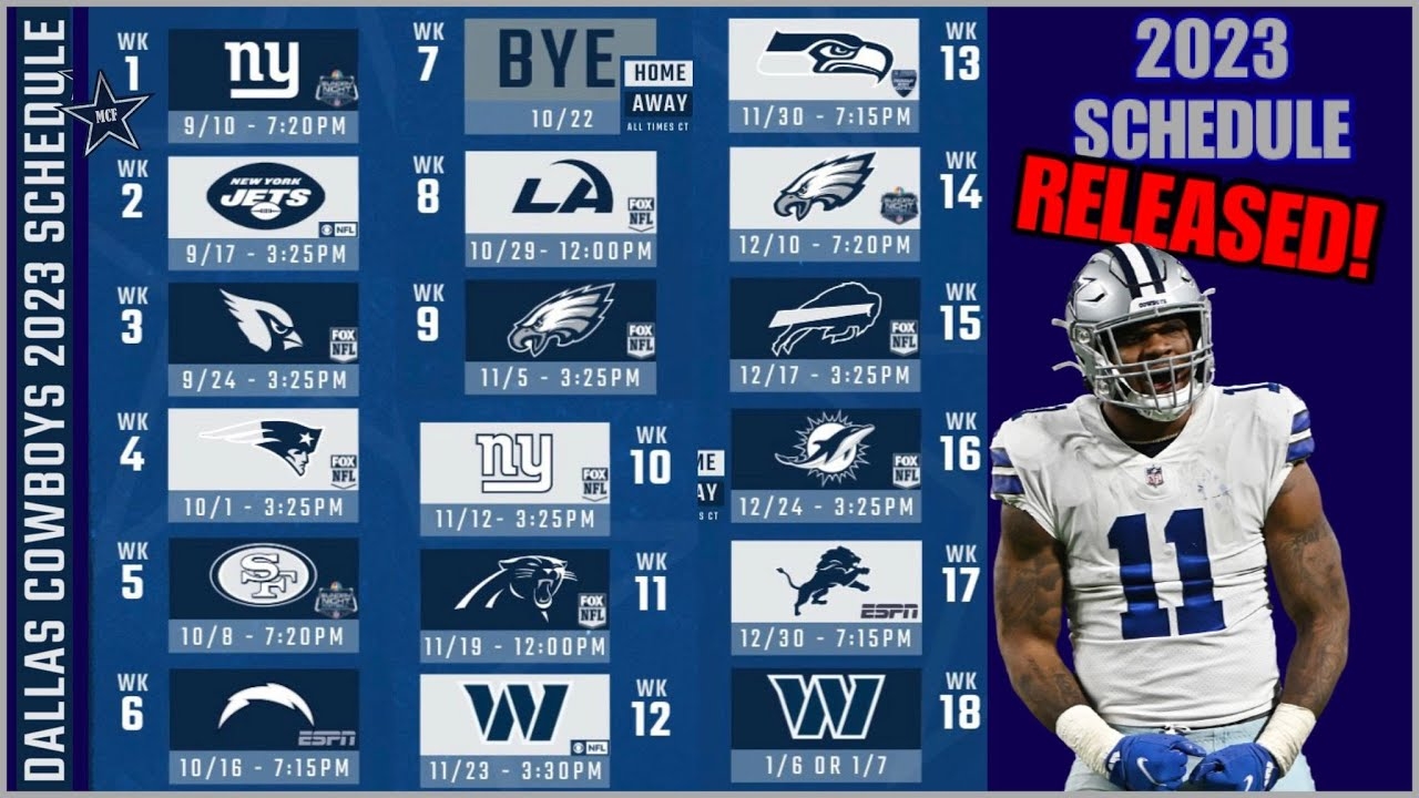 2023 DALLAS COWBOYS SCHEDULE Cowboys FULL NFL Schedule RELEASED Which Games Are YOU Going To YouTube