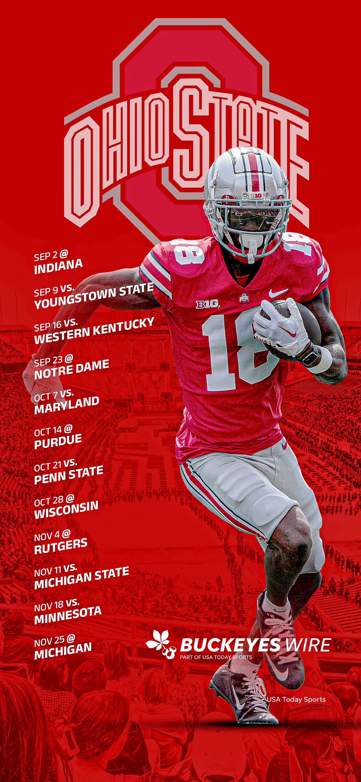 2023 Ohio State Football Schedule Downloadable Smartphone Wallpaper Worksheets Library