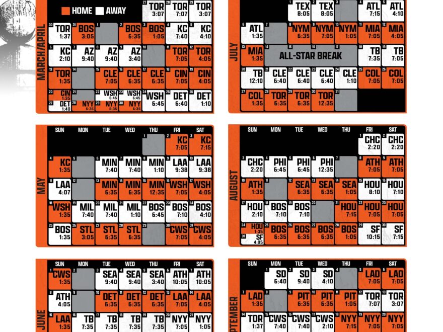 2025 Baltimore Orioles Printable Schedule Maryland Stadium Authority