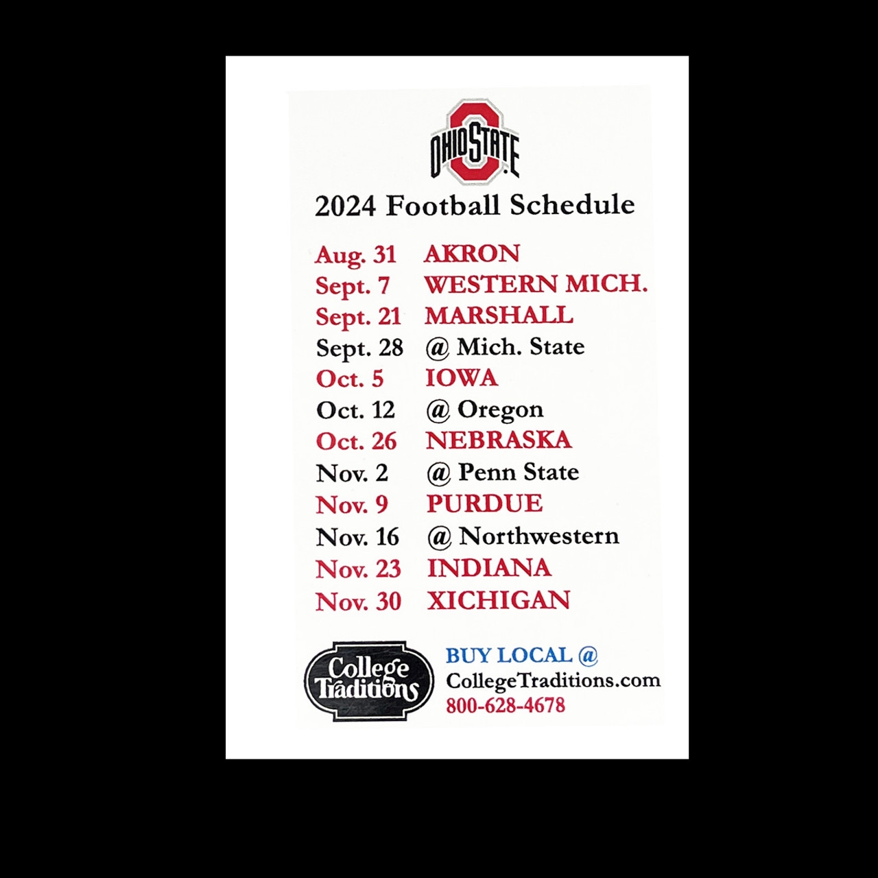 ohio state football schedule printable ohio state football schedule printable