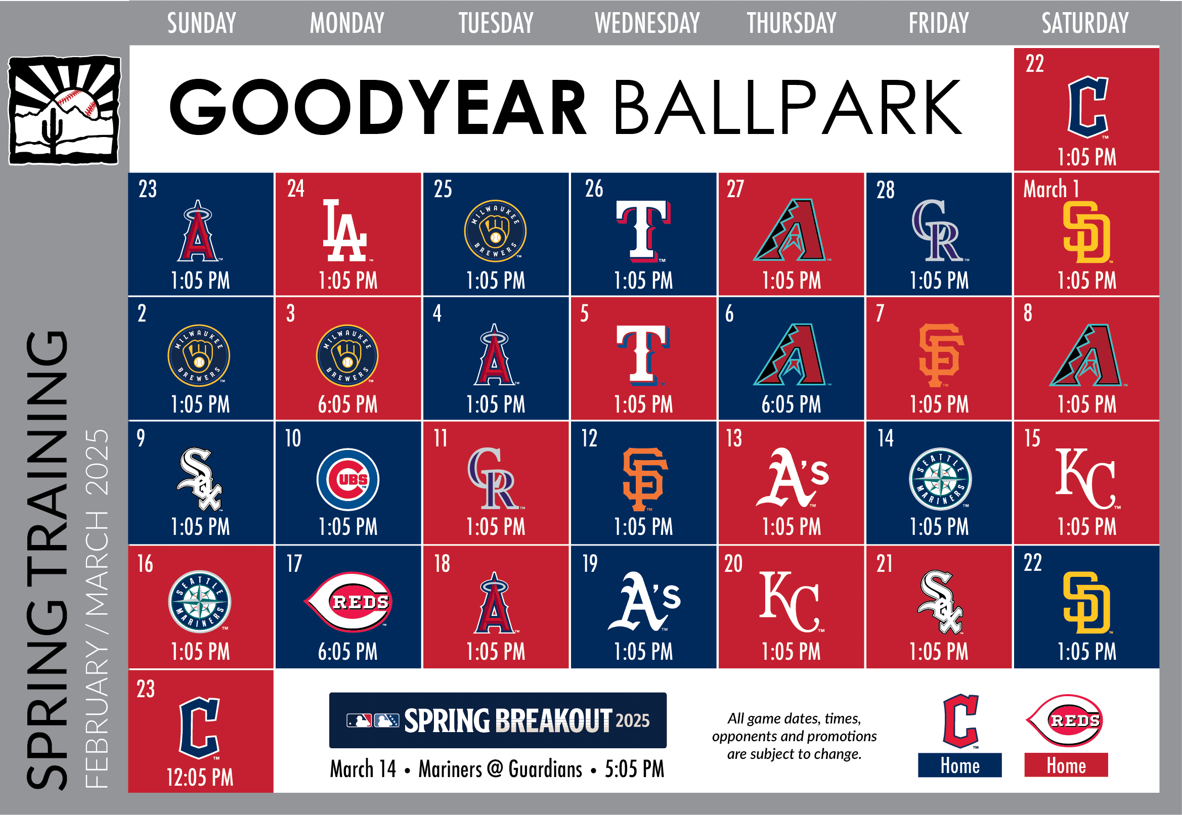 2025 Spring Training Information Goodyear Ballpark