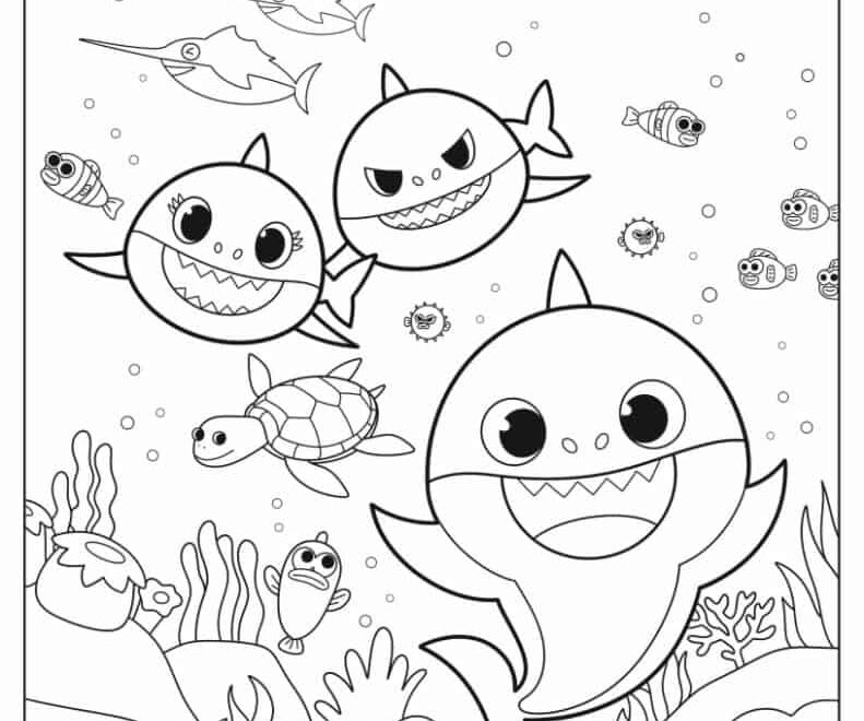 24 Baby Shark Coloring Pages Free PDF Printables