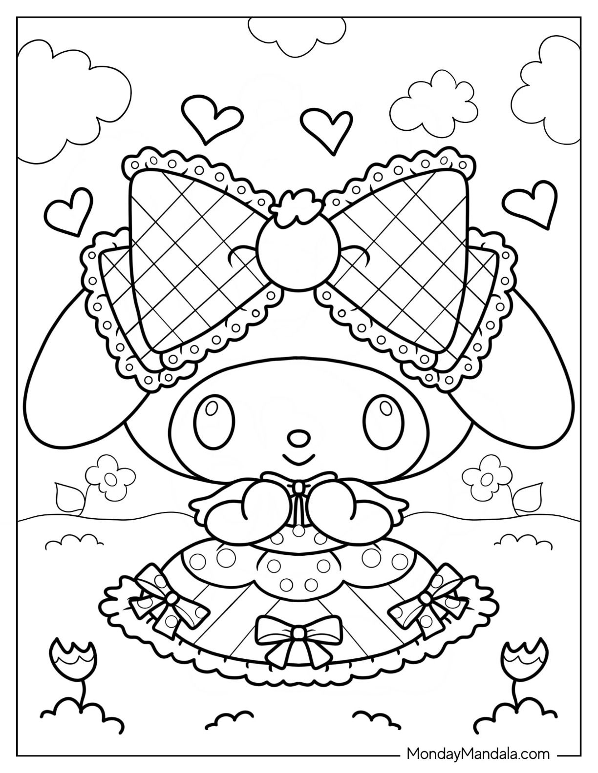 my melody coloring page