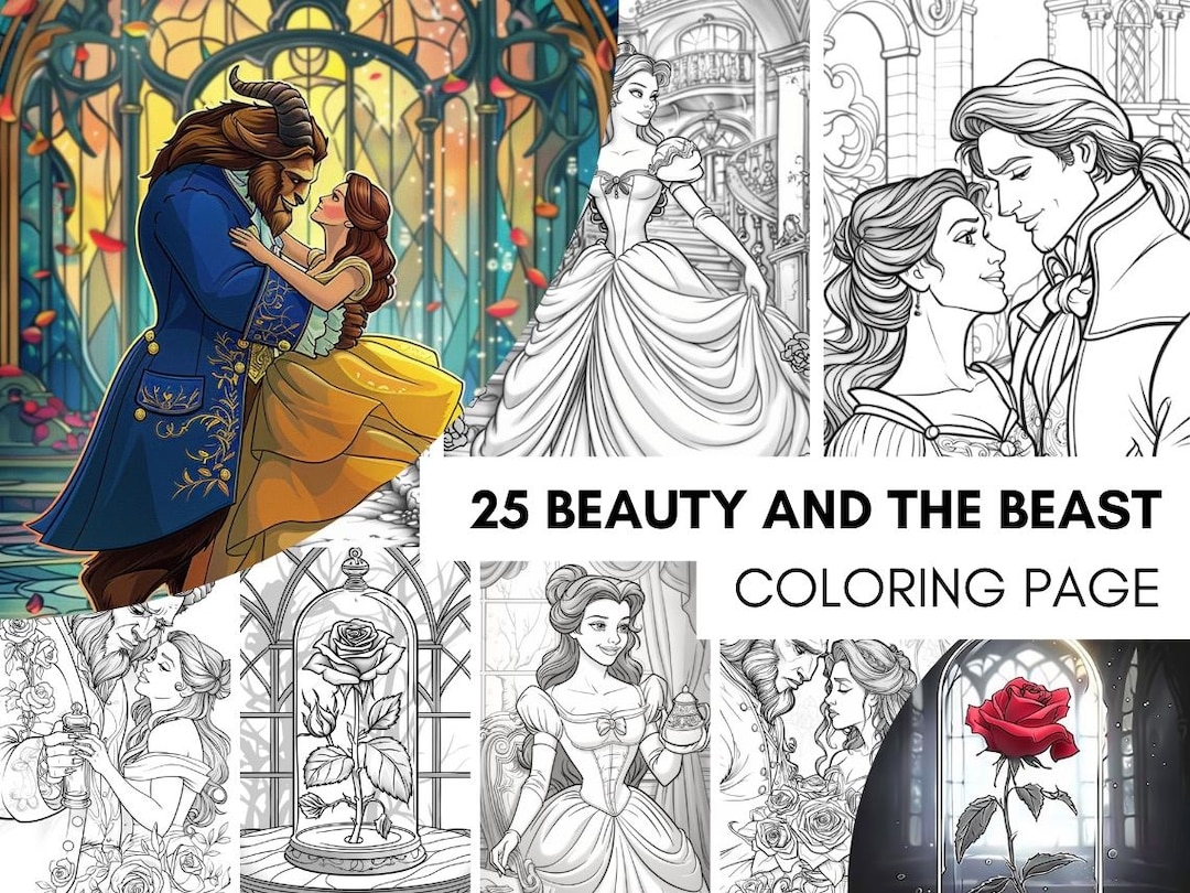 beauty and the beast coloring pages beauty and the beast coloring pages