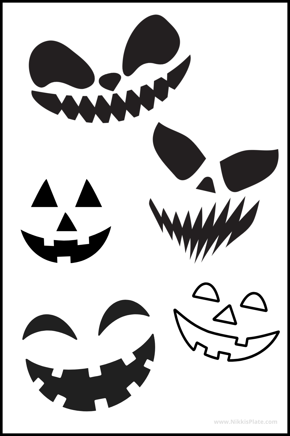 free printable pumpkin face patterns