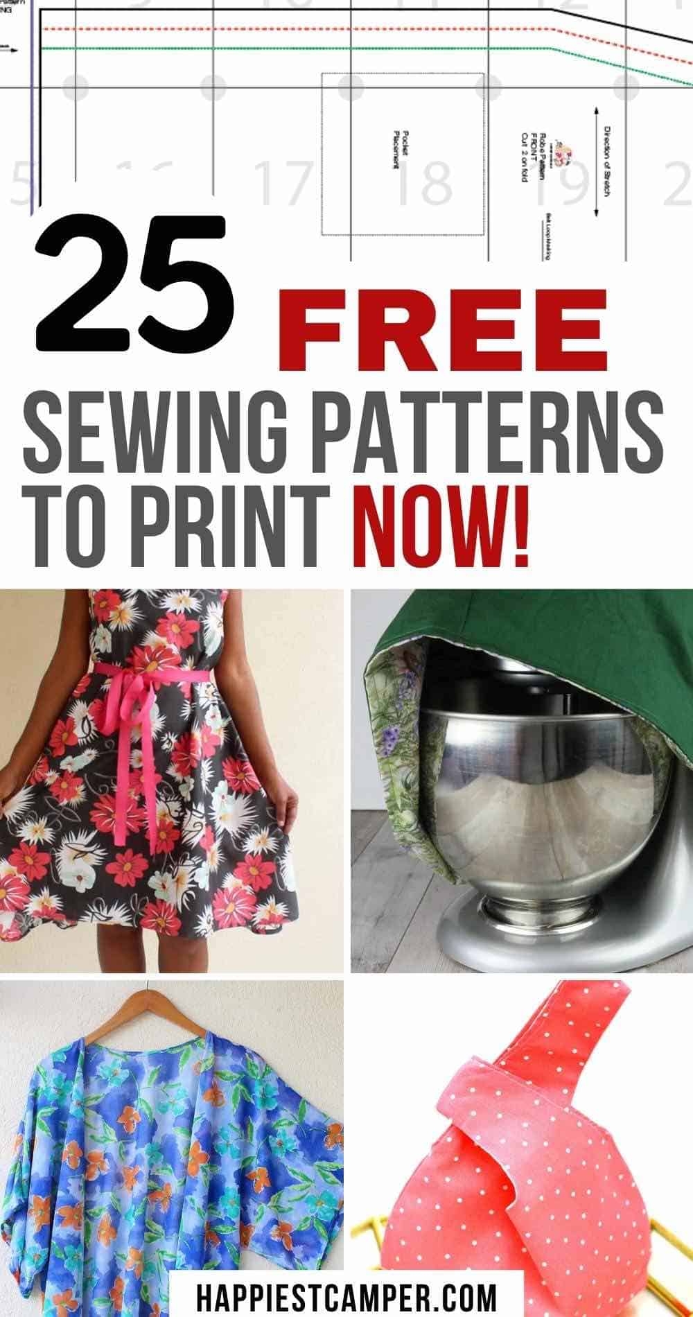 beginner printable sewing patterns free