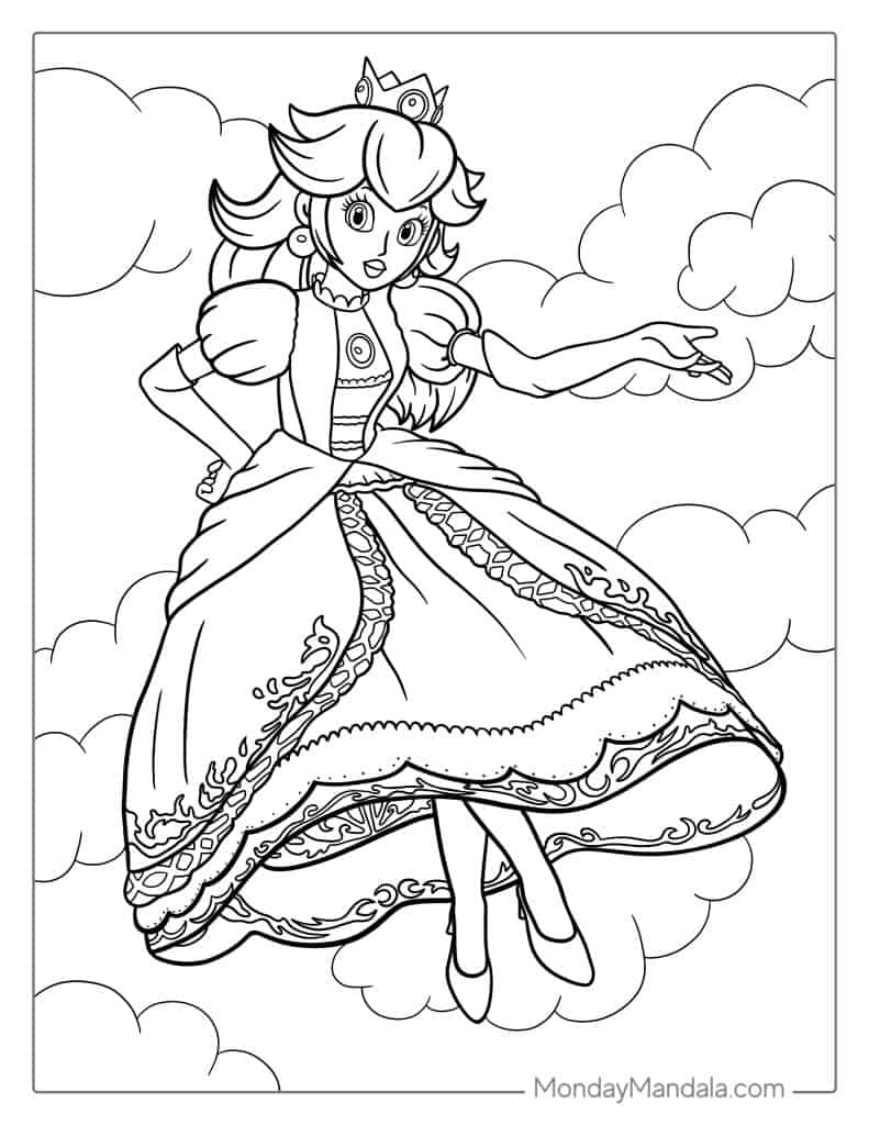 princess peach coloring pages princess peach coloring pages