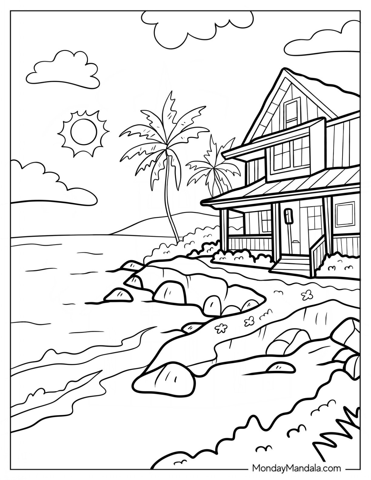 beach coloring sheets printable