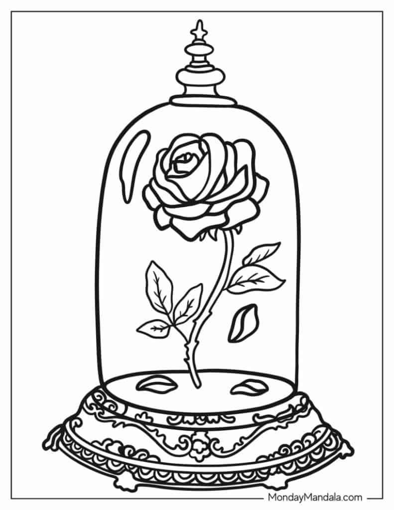 26 Beauty And The Beast Coloring Pages Free PDF Printables  26 Beauty And The Beast Coloring Pages Free PDF Printables