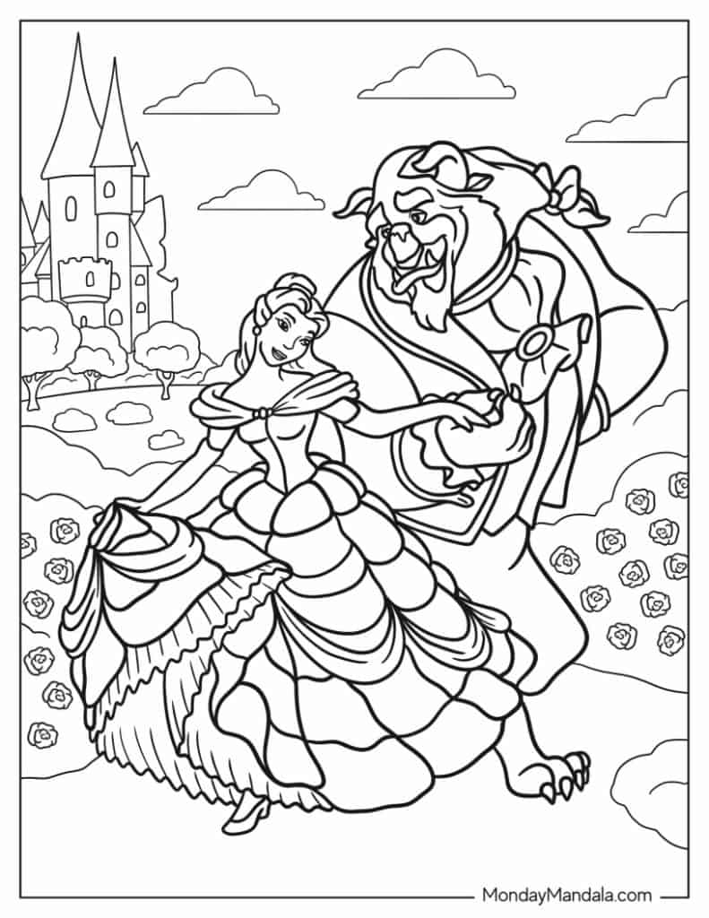 26 Beauty And The Beast Coloring Pages Free PDF Printables  26 Beauty And The Beast Coloring Pages Free PDF Printables