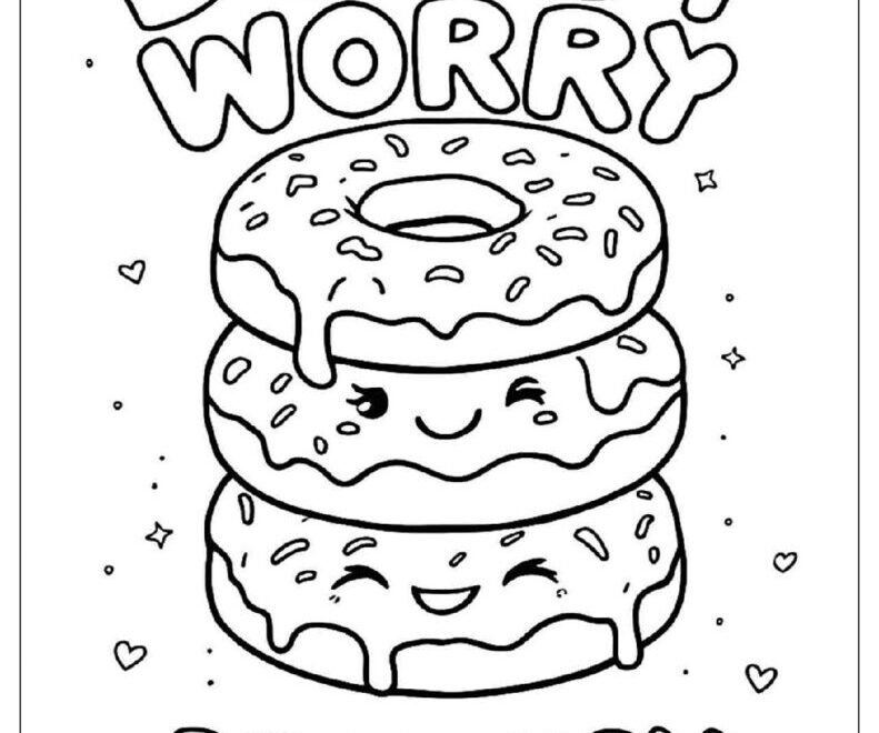 26 Donut Coloring Pages Free PDF To Print Woo Coloring