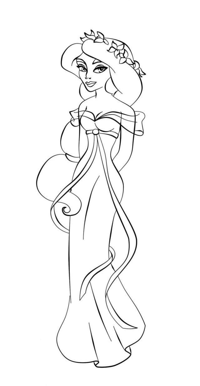 jasmine the princess coloring pages