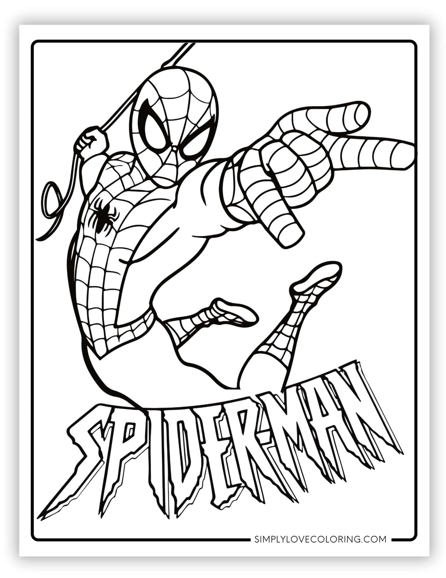 spiderman color pages printable