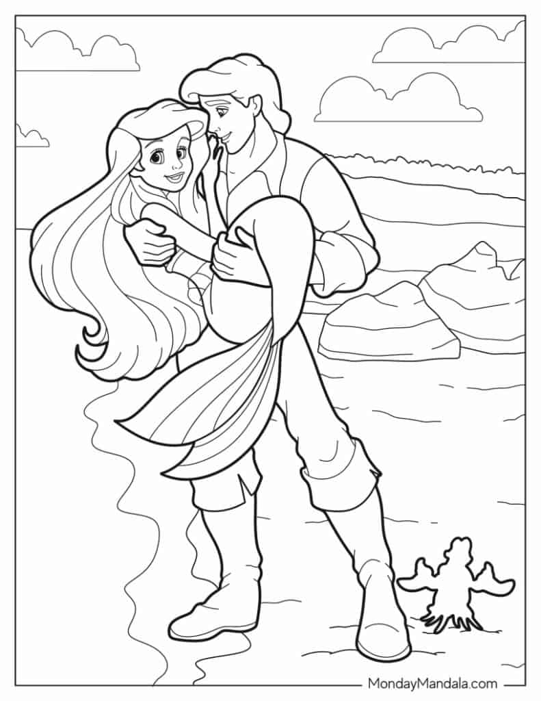 princess ariel printable coloring pages