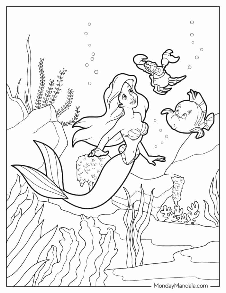 28 Ariel Coloring Pages Free PDF Printables 