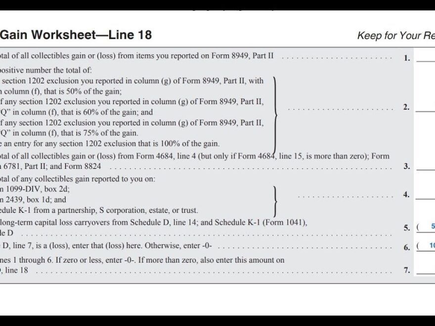 28 Rate Gain Worksheet Walkthrough IRS Schedule D YouTube