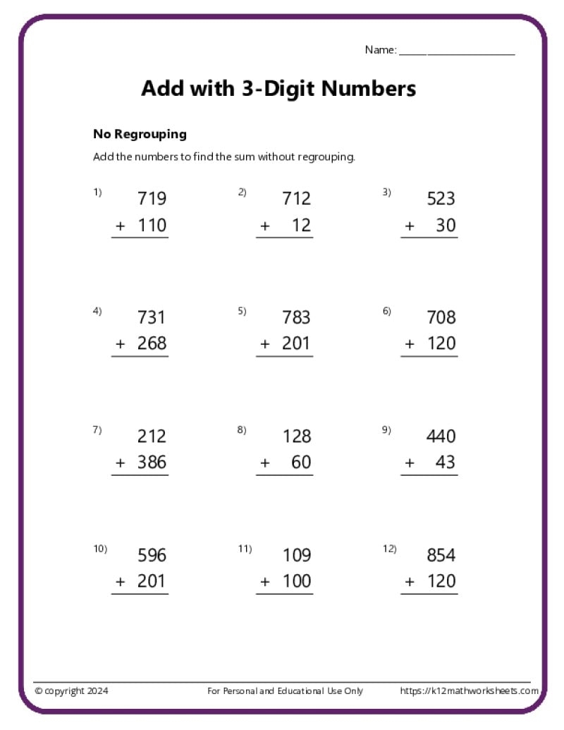 addition worksheets for grade 2