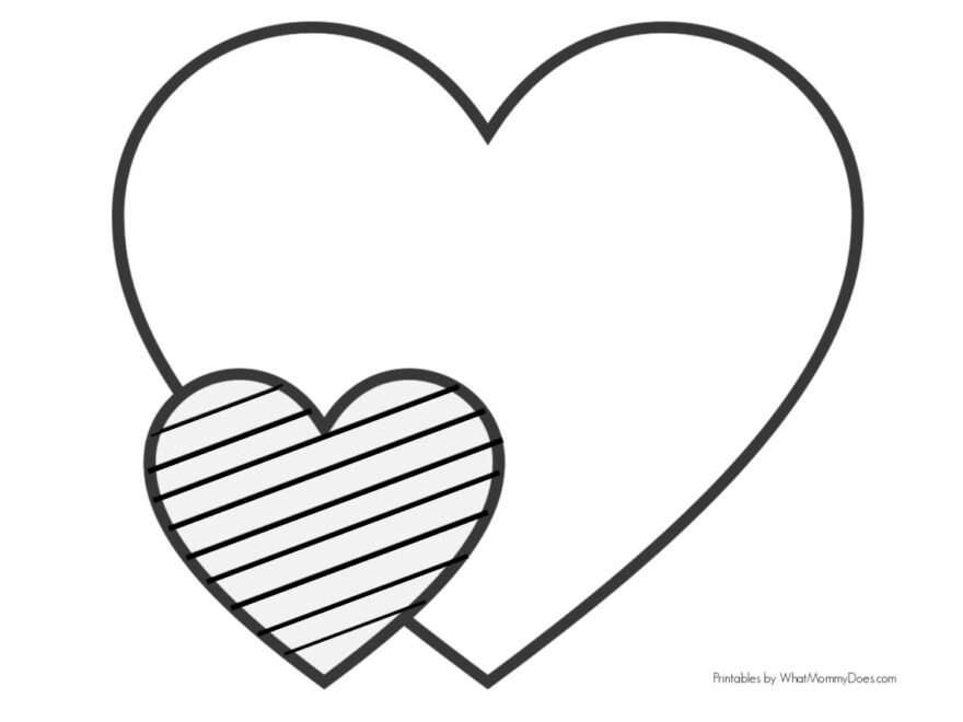3 Easy Heart Coloring Pages For Kids Stripe Patterns What Mommy Does