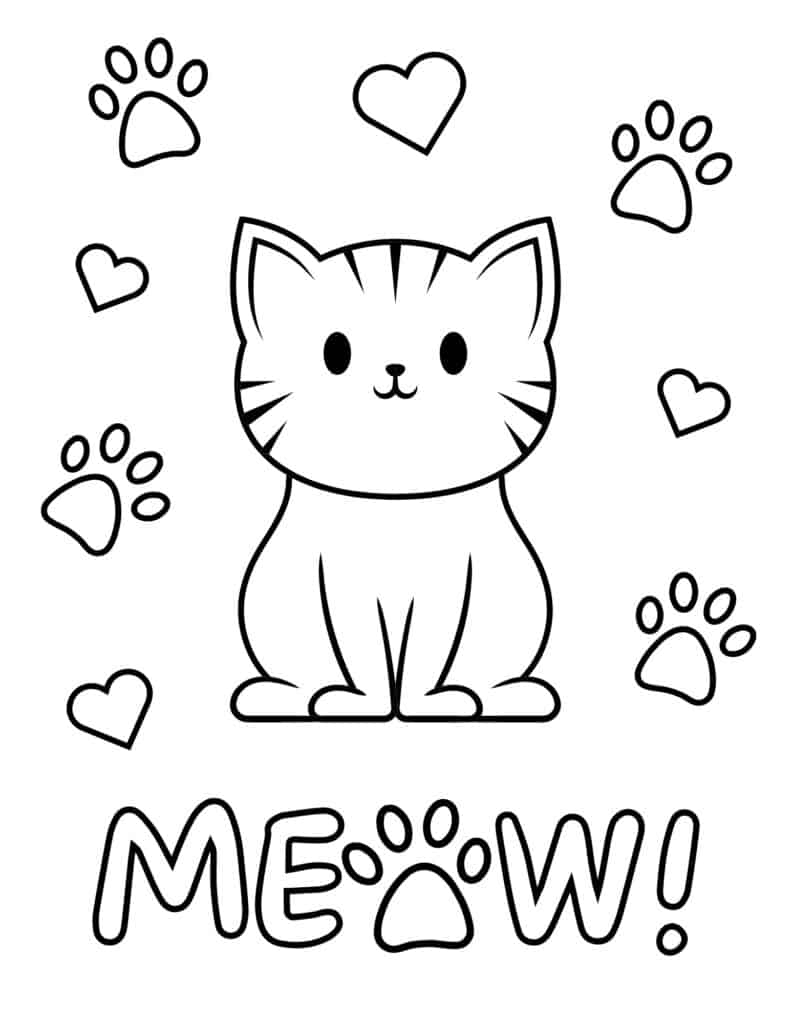 cat coloring pages printable free
