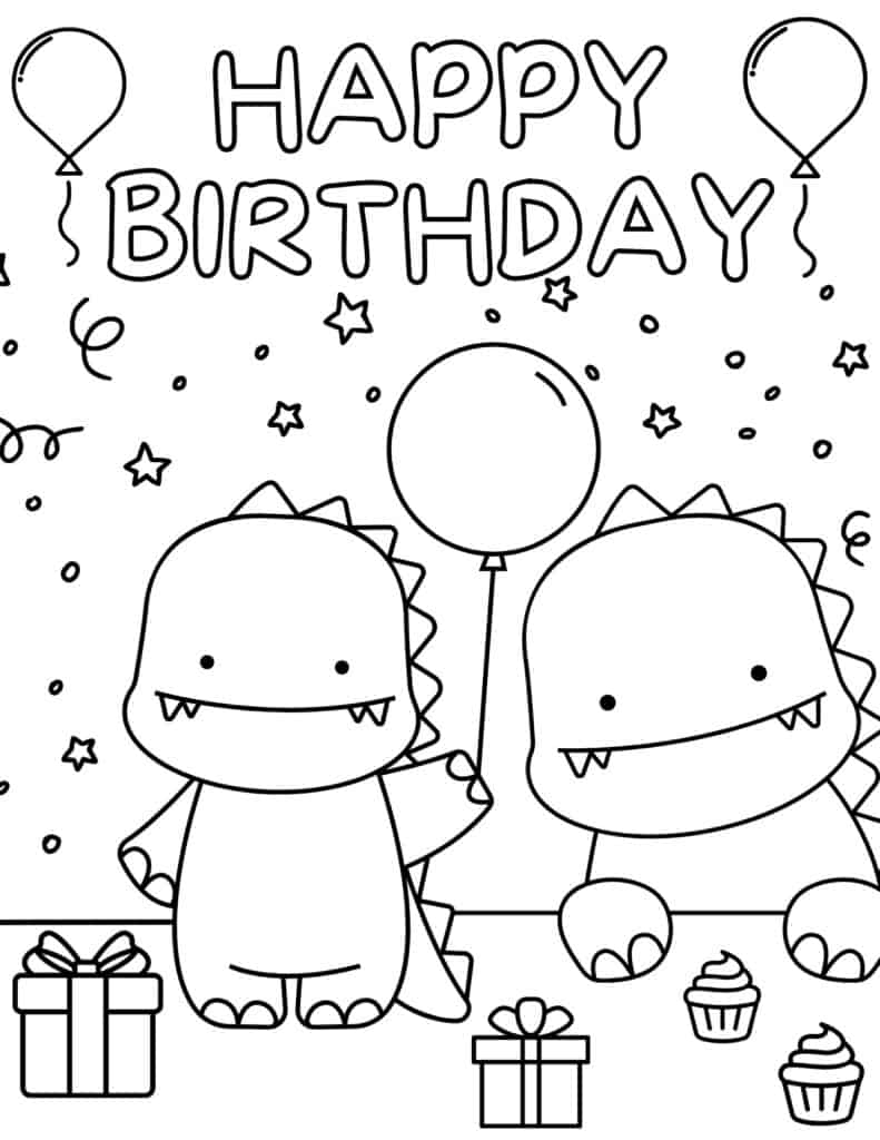 happy birthday coloring pages printable