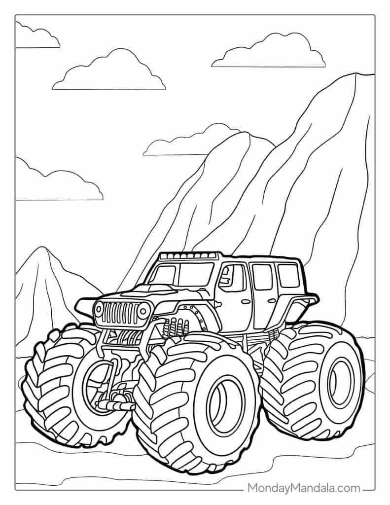 32 Monster Truck Coloring Pages Free PDF Printables 