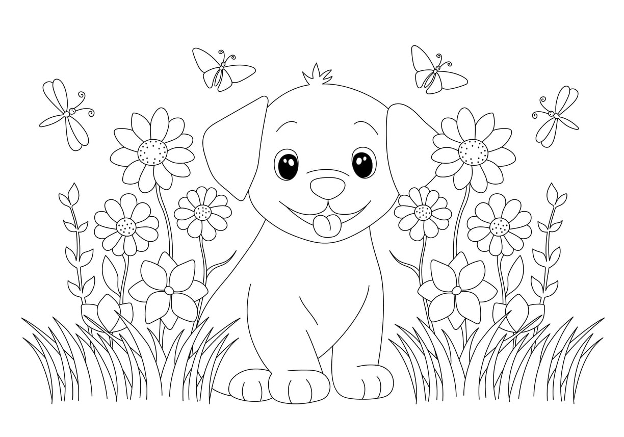 printable puppy pictures to color