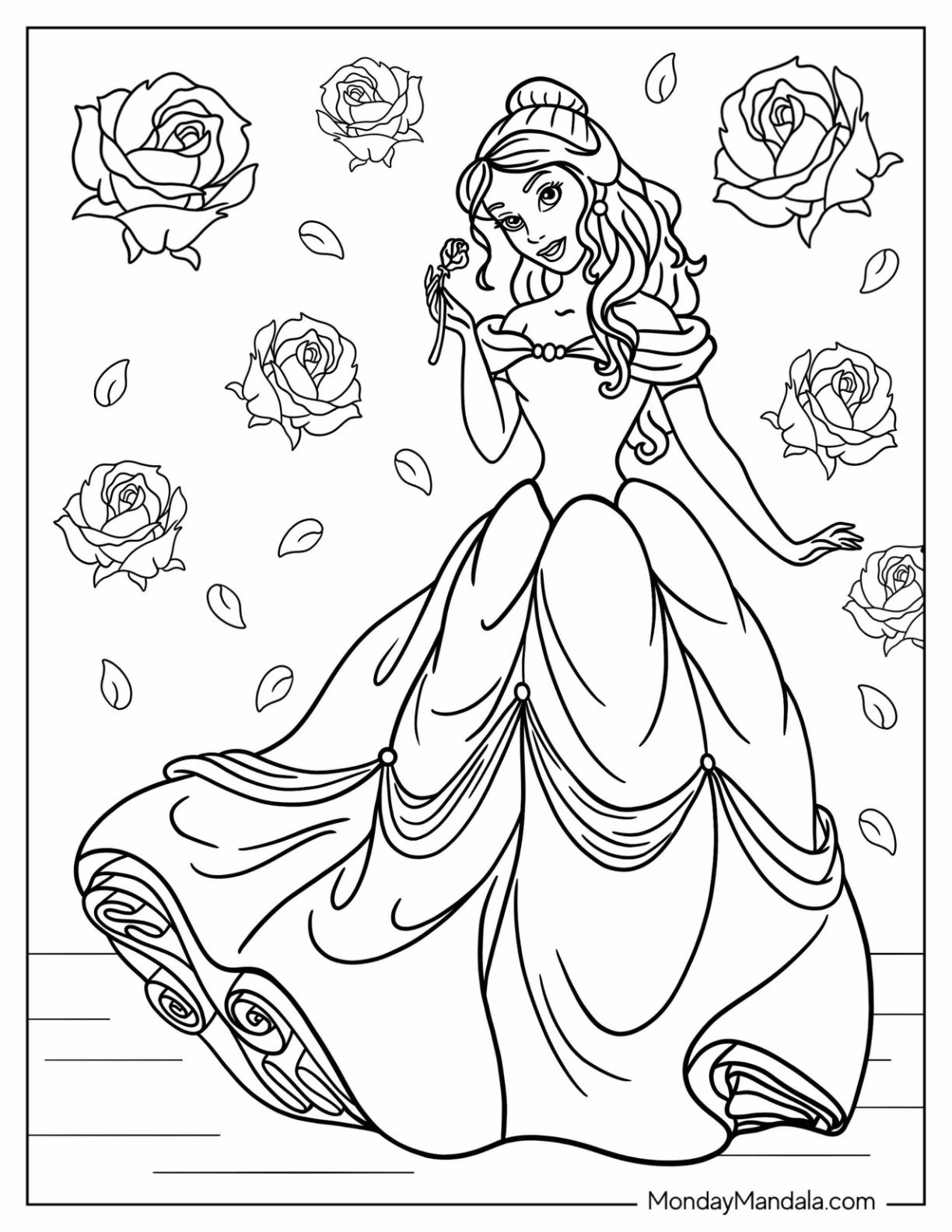 printable princess color pages