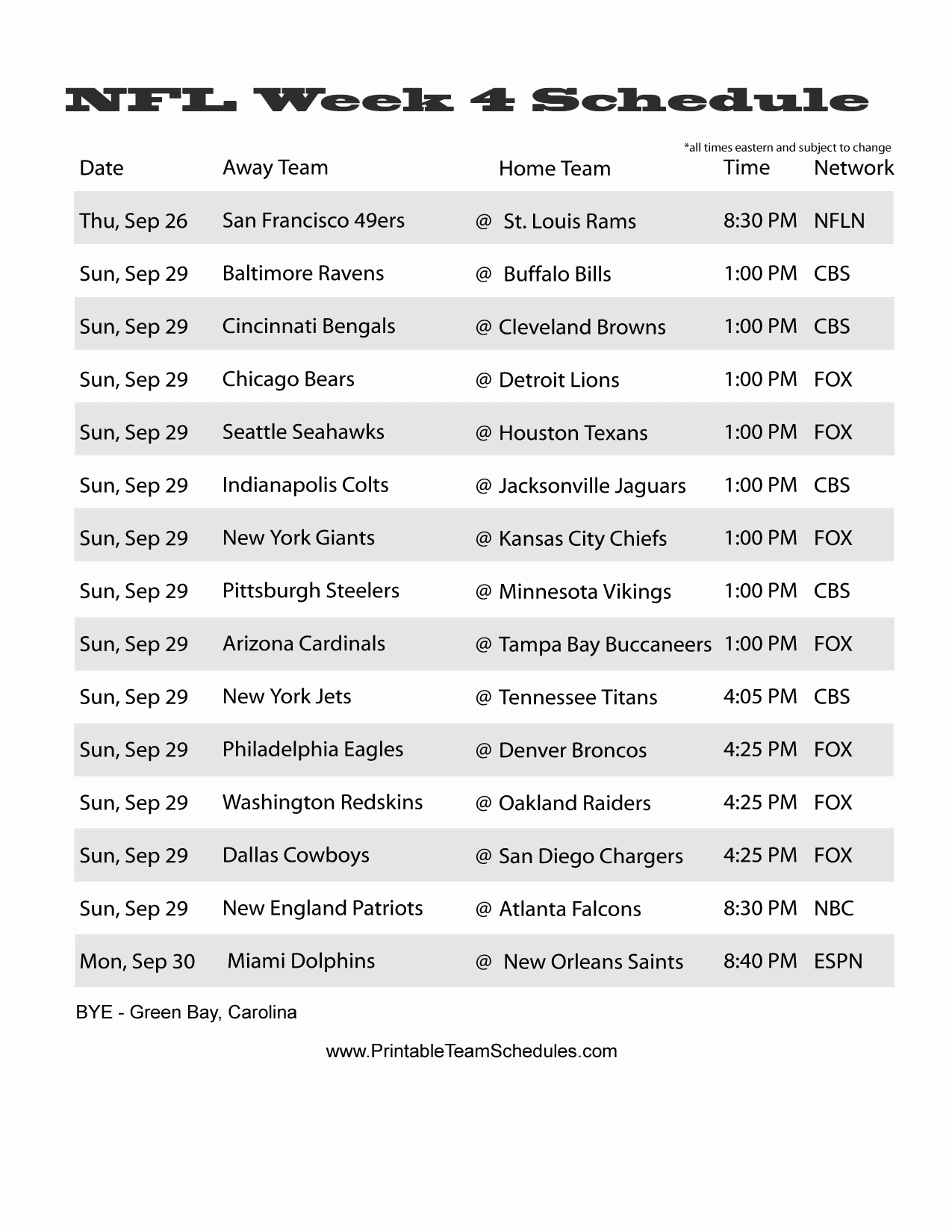 36 Nfl Schedule Ideas Nfl Football Season Schedule Nfl