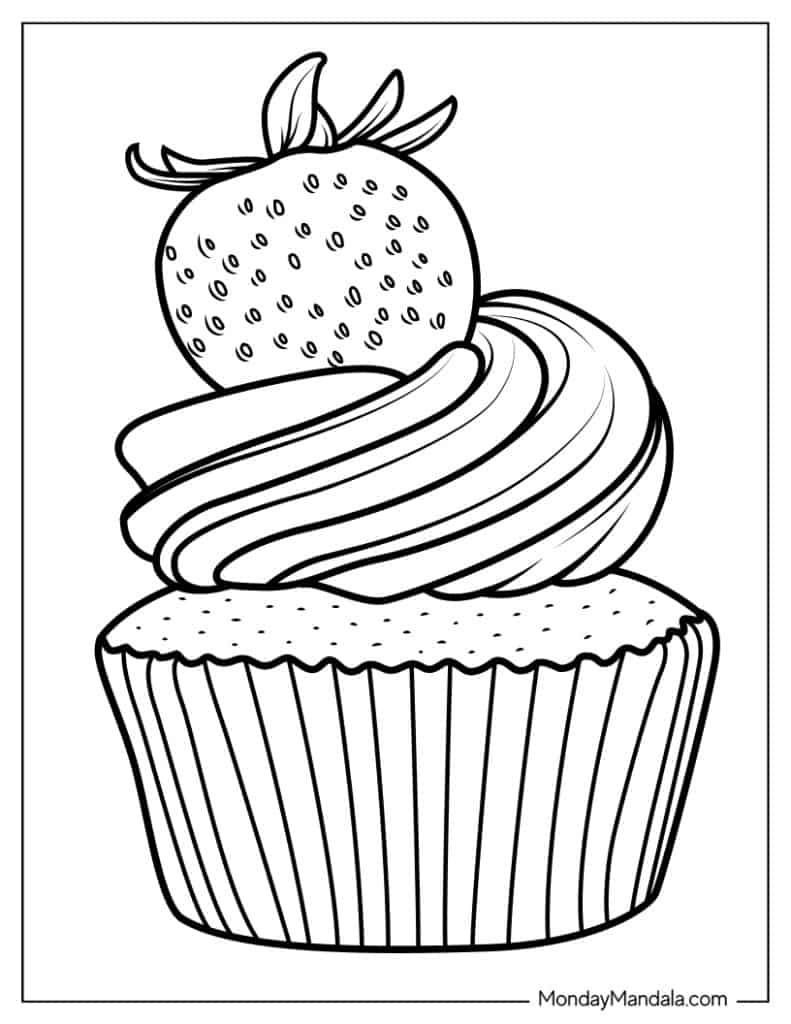 printable cupcake coloring pages