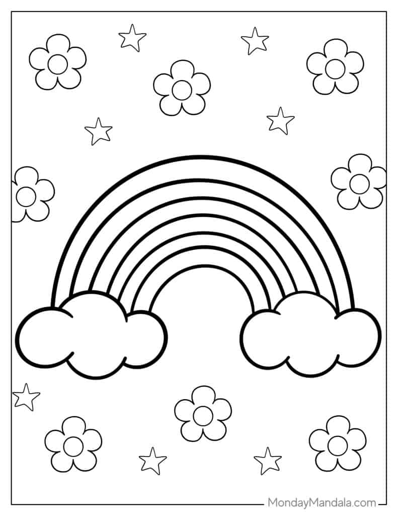 rainbow printable coloring pages