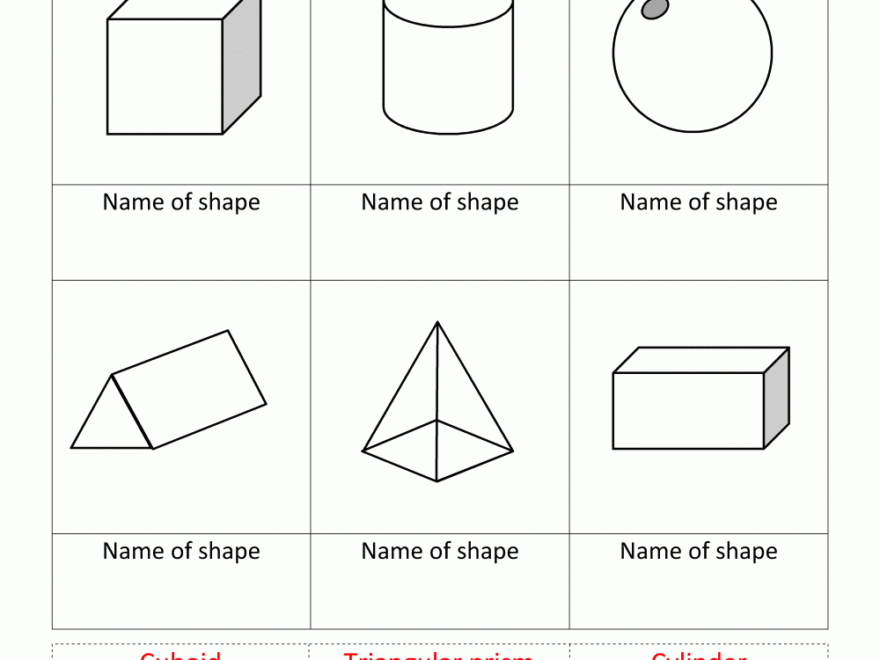 3d Shapes Worksheets