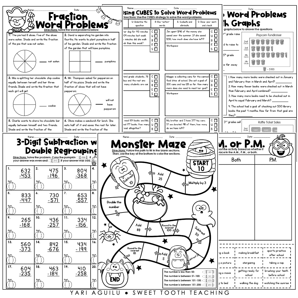 3 grade math worksheets