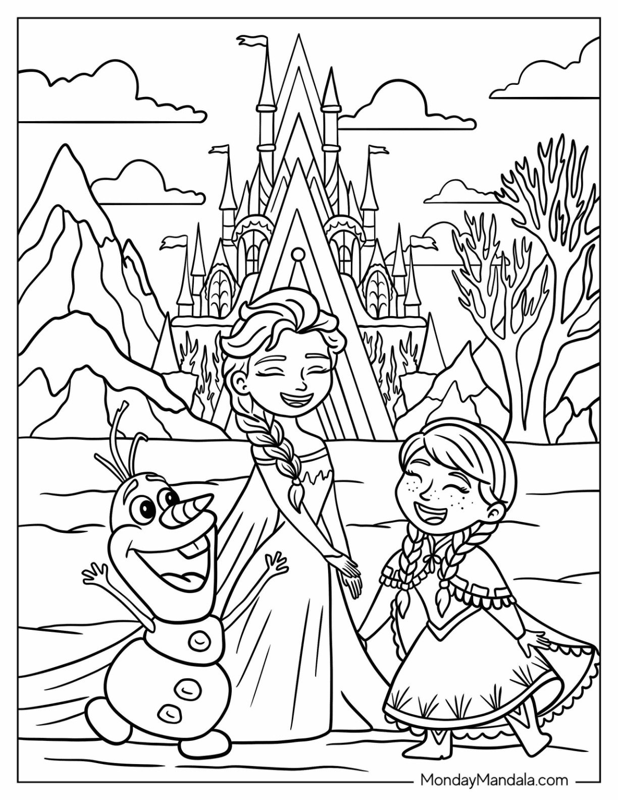 frozen anna and elsa coloring pages