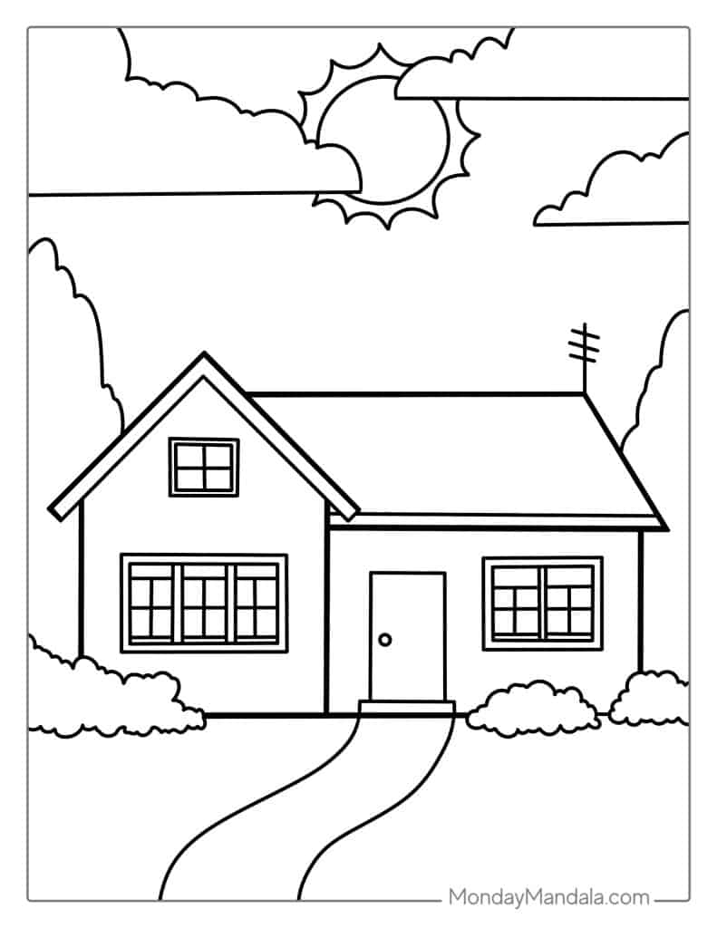 40 House Coloring Pages Free PDF Printables 