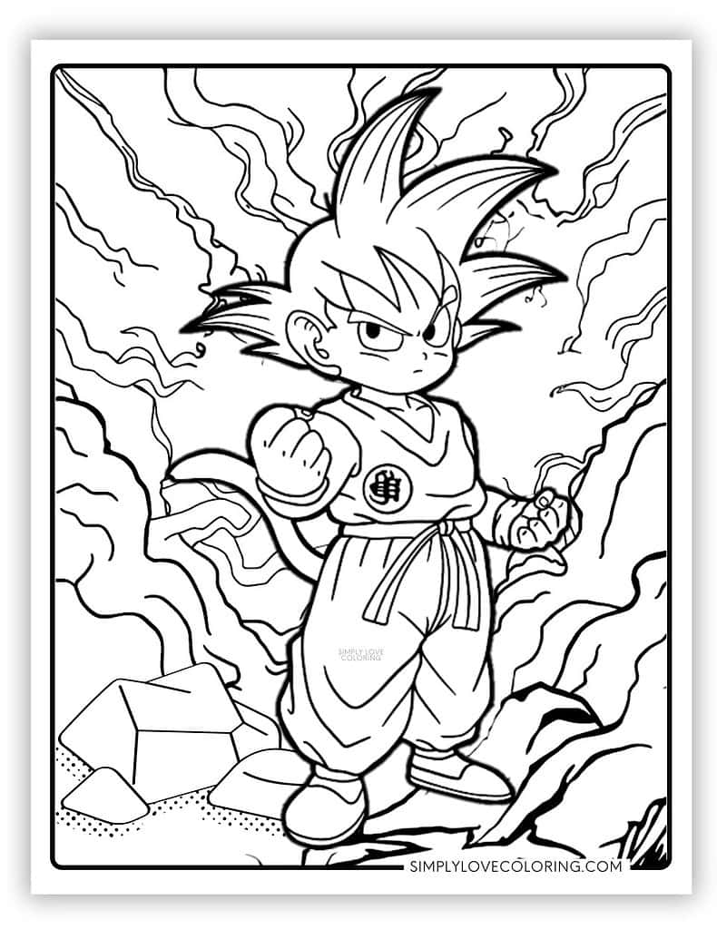 dragon ball z goku coloring pages printable